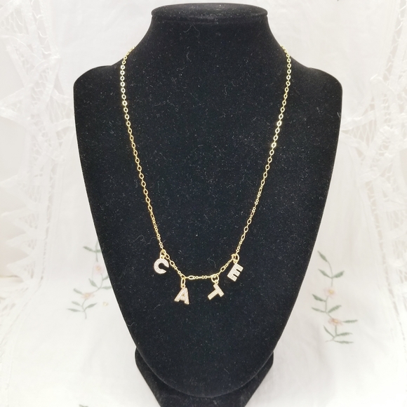 CATE Name Necklace/Choker. 18K Gold Plated. New - Picture 2 of 5